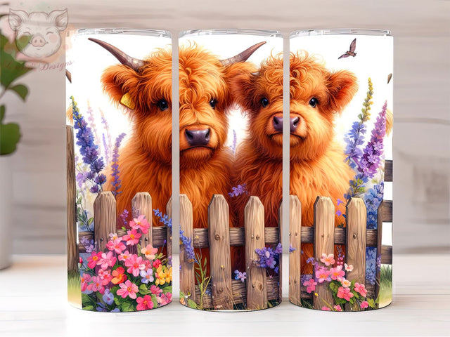 Cute Cows 20 oz Skinny Tumbler, Cow PNG Downloads, 20oz Tumbler Png, Sublimation Design, Digital, Digital Download PNG Sublimation Lara' s Designs 