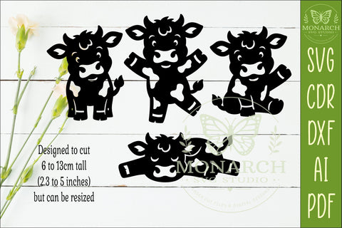 Cute Cows Silhouettes SVG Farm Animal Laser Cut Files 1 SVG APInspireddesigns 