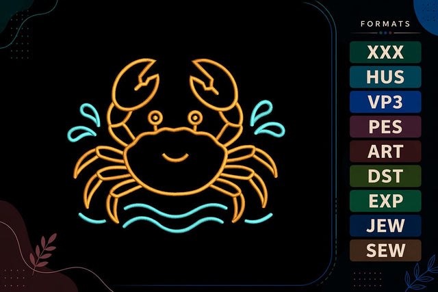 Cute Crab Summer Ocean Beach Embroidery Design Embroidery/Applique DESIGNS sg embroidery 