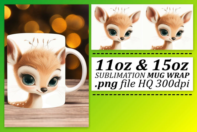 Cute Creatures Watercolor Mug Wrap - Sublimation 11oz Sublimation afrosvg 