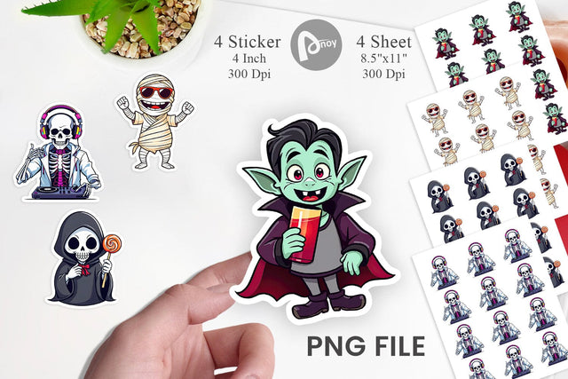Cute Creepy Characters Sticker Sublimation artnoy 