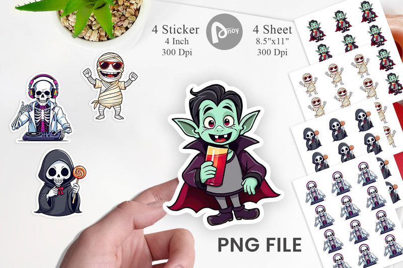 Cute Creepy Characters Sticker Sublimation artnoy 