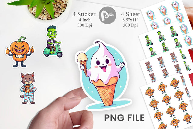 Cute Creepy Characters Sticker Sublimation artnoy 