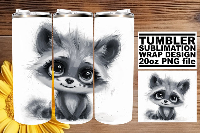 Cute Critter Sublimation Artwork for 20oz Tumbler Designs Sublimation afrosvg 