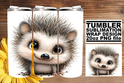 Cute Critter Watercolor Tumbler Art Sublimation afrosvg 