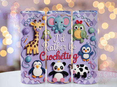 Cute Crochet Yarn Tumbler, Cute Animal Tumbler, 20oz Tumbler Wrap, Sublimation Design, Crochet Lover Gift, Yarn Craft Wrap, Handmade Crochet Tumbler Sublimation SvggirlplusArt 