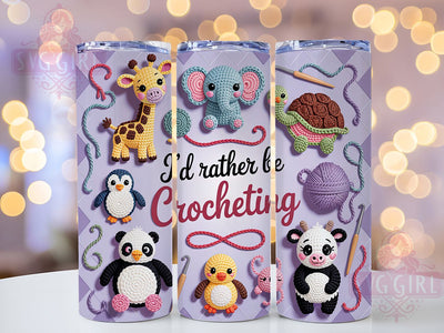 Cute Crochet Yarn Tumbler, Cute Animal Tumbler, 20oz Tumbler Wrap, Sublimation Design, Crochet Lover Gift, Yarn Craft Wrap, Handmade Crochet Tumbler Sublimation SvggirlplusArt 