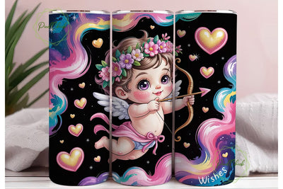 Cute Cupid Valentine's 20oz Tumbler Wrap Sublimation PixelChick 