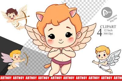 Cute Cupids Clipart Sublimation artnoy 