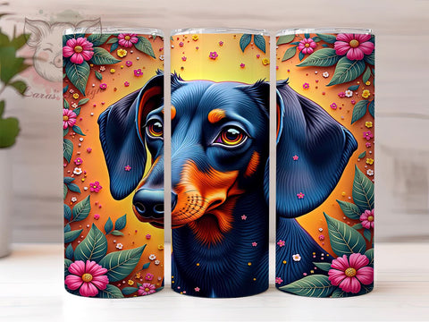 Cute Dachshund Dog Lover Tumbler Wrap, 20oz Tumbler Wrap, Dog Lover Gift, Dachshund Gift Idea, Personalized Dog Mug, Pet Owner Gift, Sublimation Tumbler Sublimation Lara' s Designs 