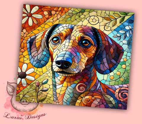 Cute Dachshund Dog Lover Tumbler Wrap, 20oz Tumbler Wrap, Dog Lover Gift, Dachshund Gift Idea, Personalized Dog Mug, Pet Owner Gift, Sublimation Tumbler Sublimation Lara' s Designs 