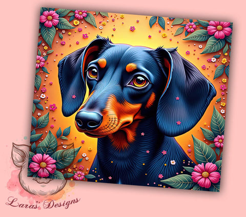 Cute Dachshund Dog Lover Tumbler Wrap, 20oz Tumbler Wrap, Dog Lover Gift, Dachshund Gift Idea, Personalized Dog Mug, Pet Owner Gift, Sublimation Tumbler Sublimation Lara' s Designs 