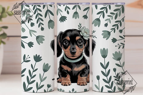 Cute Dachshund Puppy 20oz Tumbler Wrap Sublimation sassyprint 