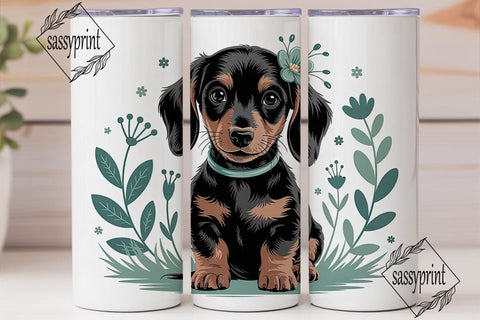 Cute Dachshund Puppy 20oz Tumbler Wrap Sublimation sassyprint 