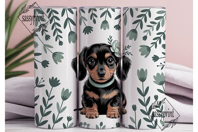 Cute Dachshund Puppy 20oz Tumbler Wrap Sublimation sassyprint 