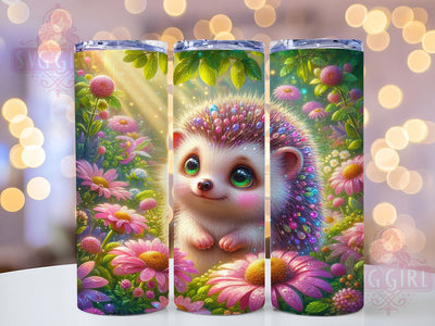 Cute Daisy Hedgehog Tumbler, Pink Floral Tumbler, Cute Hedgehog 20oz Wrap, Sublimation Design, Animal Lover Gift, Adorable Hedgehog Wrap, Whimsical Daisy Tumbler Sublimation SvggirlplusArt 