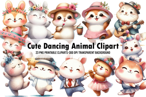 Cute Dancing Animal Clipart Sublimation Rupkotha 
