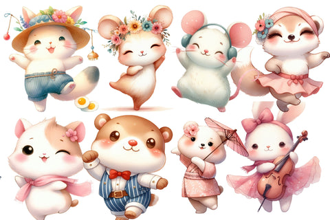 Cute Dancing Animal Clipart Sublimation Rupkotha 