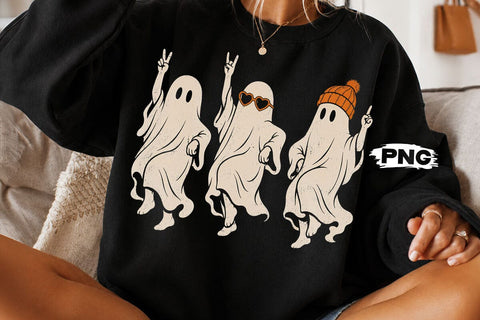 Cute Dancing Halloween Ghost PNG Design SVG DesignDestine 