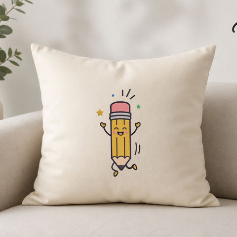 Cute Dancing Pencil Character Machine Embroidery Design – Back to School Pencil Embroidery File Embroidery/Applique DESIGNS PatternFeed8 