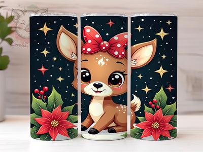 Cute Deer Tumbler Design, Christmas Deer Wrap, 20oz Sublimation Design, Holiday Drinkware, Festive Deer Art, Winter Tumbler Wrap, Digital Download Sublimation Lara' s Designs 