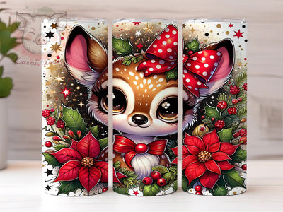 Cute Deer Tumbler Design, Christmas Deer Wrap, 20oz Sublimation Design, Holiday Drinkware, Festive Deer Art, Winter Tumbler Wrap, Digital Download Sublimation Lara' s Designs 
