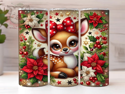 Cute Deer Tumbler Design, Christmas Deer Wrap, 20oz Sublimation Design, Holiday Drinkware, Festive Deer Art, Winter Tumbler Wrap, Digital Download Sublimation Lara' s Designs 