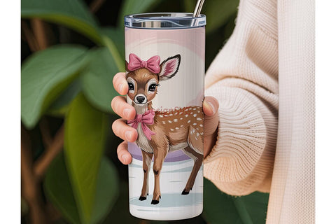 Cute Deer Winter Tumbler Wrap Sublimation DesignSVG 