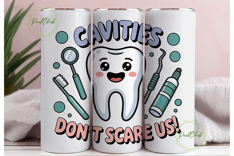 Cute Dental Tumbler Design Sublimation PixelChick 