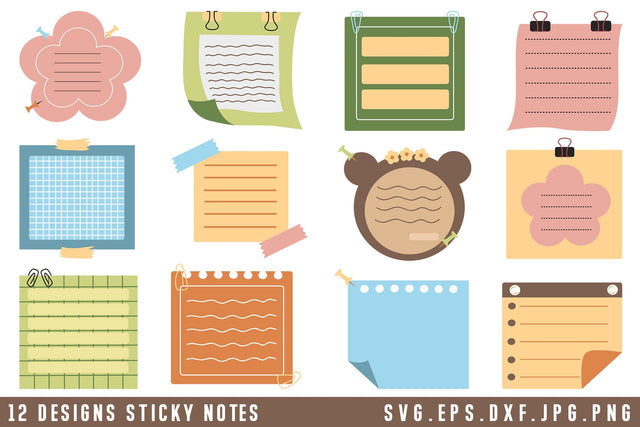 Cute Digital Sticky Notes Clipart, Goodnotes Digital Sticker SVG dapiyupi store 