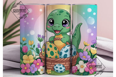 Cute Dino Easter Basket 20oz Tumbler Sublimation sassyprint 