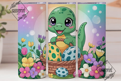 Cute Dino Easter Basket 20oz Tumbler Sublimation sassyprint 
