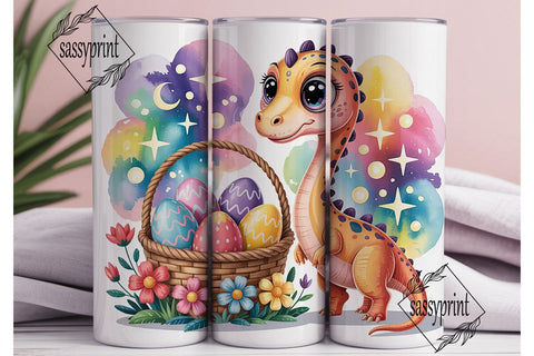 Cute Dino Easter Eggs 20oz Tumbler Wrap Sublimation sassyprint 
