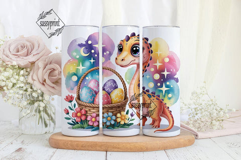 Cute Dino Easter Eggs 20oz Tumbler Wrap Sublimation sassyprint 