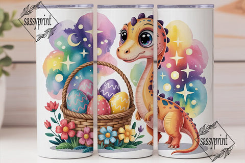 Cute Dino Easter Eggs 20oz Tumbler Wrap Sublimation sassyprint 