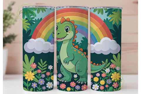 Cute Dinosaur Tumbler Wrap Sublimation PixelChick 