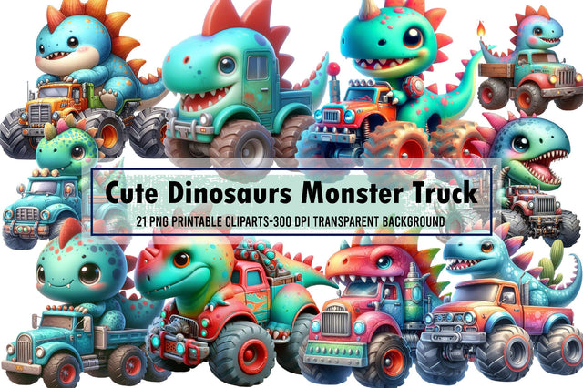 Cute Dinosaurs Monster Truck Sublimation Sublimation designartist 