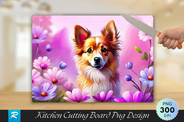 Cute Dog Background Cutting Board Sublimation Regulrcrative 