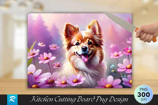 Cute Dog Background Cutting Board Sublimation Regulrcrative 