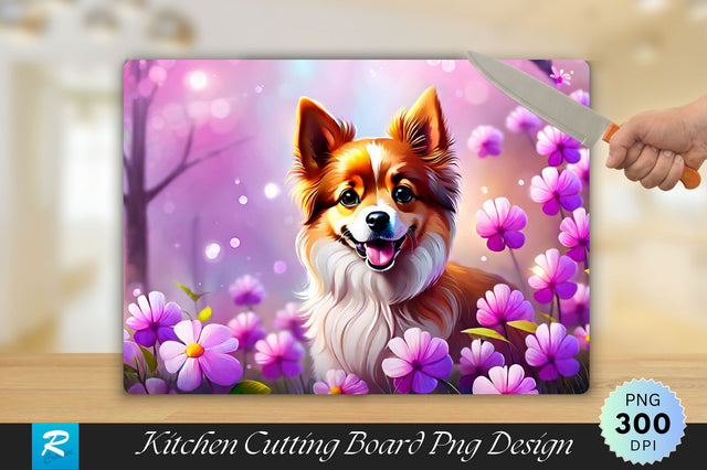 Cute Dog Background Cutting Board Sublimation Regulrcrative 