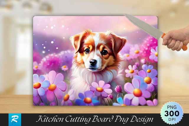 Cute Dog Background Cutting Board Sublimation Regulrcrative 