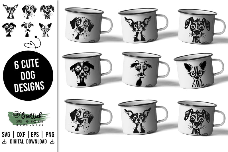 Cute dog bundle, 6 designs, SVG files SVG Boertiek 