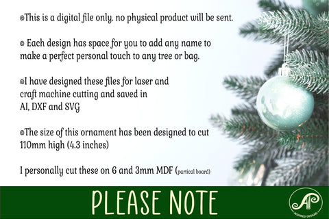 Cute Dog Christmas Ornament SVG laser cut design 2 SVG APInspireddesigns 