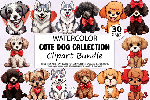 Cute Dog Clipart Bundle Sublimation Regulrcrative 