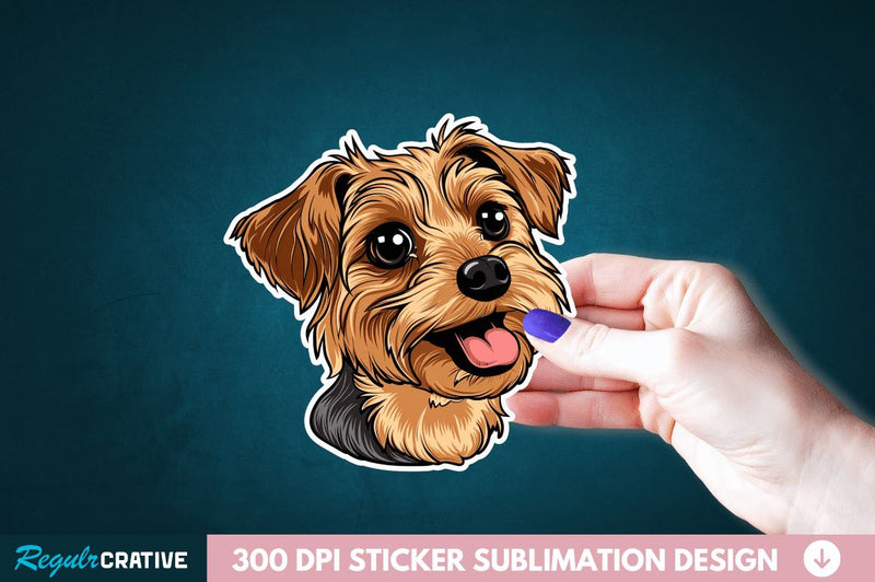Cute Dog Face Sticker Clipart Sublimation Regulrcrative 