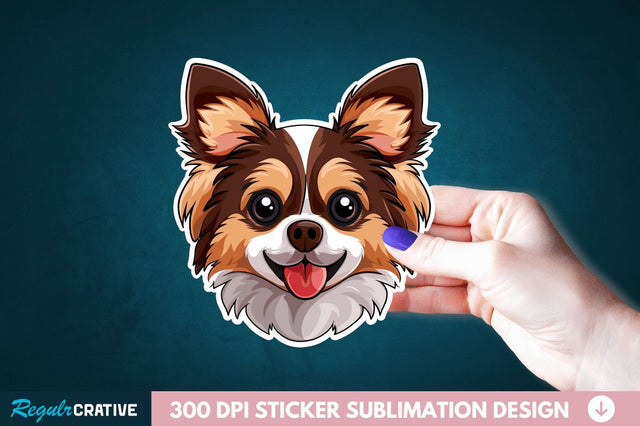 Cute Dog Face Sticker Clipart Sublimation Regulrcrative 