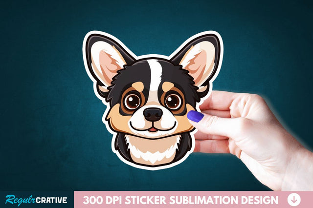 Cute Dog Face Sticker Clipart Sublimation Regulrcrative 