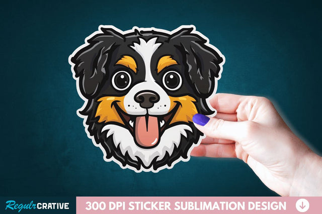 Cute Dog Face Sticker Clipart Sublimation Regulrcrative 