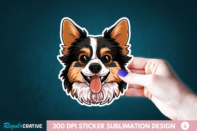 Cute Dog Face Sticker Clipart Sublimation Regulrcrative 