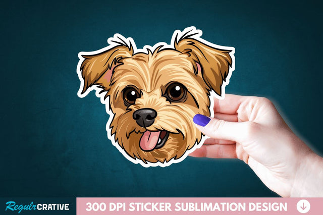 Cute Dog Face Sticker Clipart Sublimation Regulrcrative 